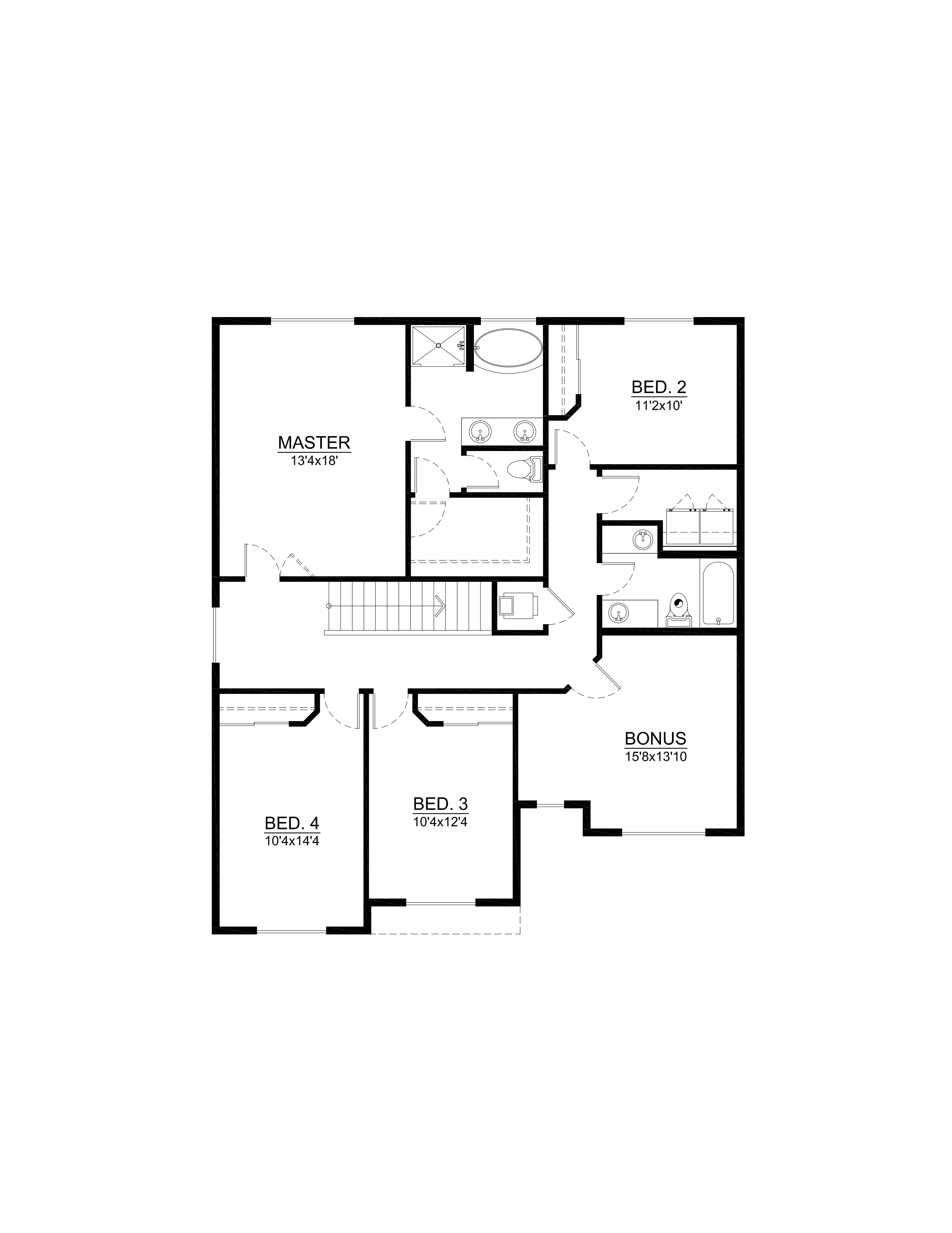 Floor Plan Dover Floor Plan (2540 sq ft, 5 beds) at